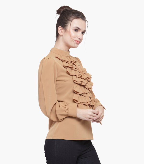 Women-Khaki-Solid-Top-3