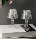 Led Diamond Table lamp/ Night Lights Crystal Projection Desk Lamps/LED Mini Table Lamp Warm White Crystal Look Conical/12 cm Small Modern Decorative Table Lamp Battery Operated Decorativ - Image 3