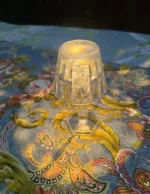 Led Diamond Table lamp/ Night Lights Crystal Projection Desk Lamps/LED Mini Table Lamp Warm White Crystal Look Conical/12 cm Small Modern Decorative Table Lamp Battery Operated Decorativ - Image 2