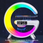 G Speaker Lamp -G63 4 In 1 Multi-Function Bluetooth Speaker With Wireless Charging, RGB Light and Alarm Clock - Charger G Lamp with Sunrise Alarm for Bedroom & Bedside table (G Speaker)