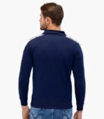 Men Hooded Navy Blue & Grey T-Shirt - Image 2